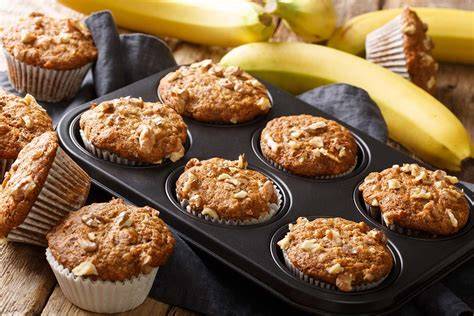 Muffin de plátano y avena saludable