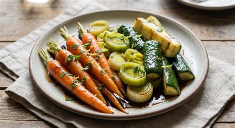 Fiambre vegetal horneado con verduras glaseadas