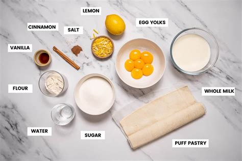 Ingredientes para Pastel de Nata