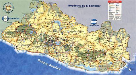 Mapa mostrando Venezuela y El Salvador