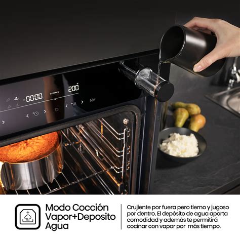 horno de vapor negro moderno
