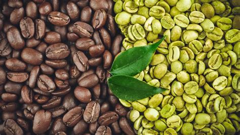 Tabla comparativa de cafeína en café verde vs. tostado