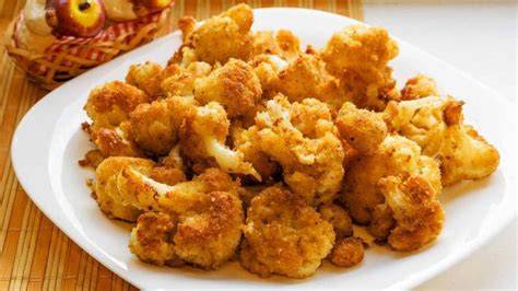 Plato de coliflor rebozada crujiente