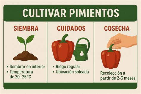 Esquema de la siembra de pimientos