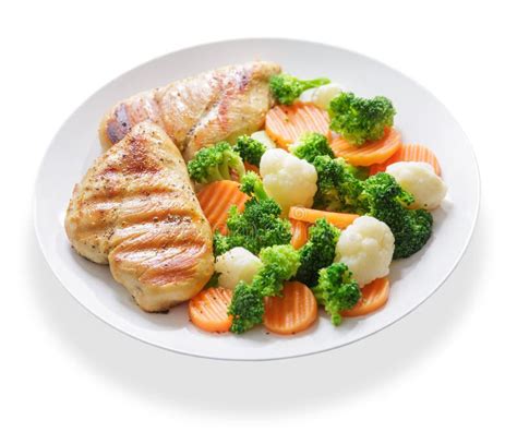 Plato de pollo asado con verduras
