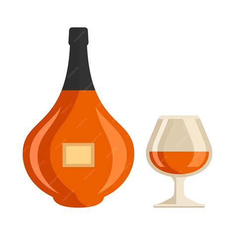 Botella de brandy y una copa