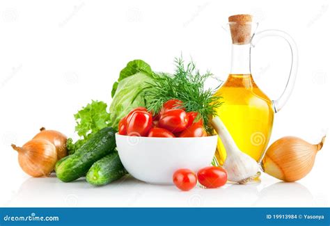 Hortalizas frescas y aceite de oliva