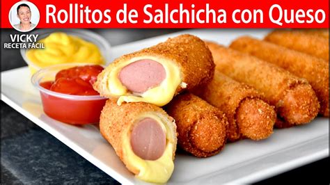 Salchichas cohetes con queso