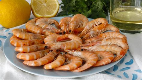 Gambas cocidas y frescas