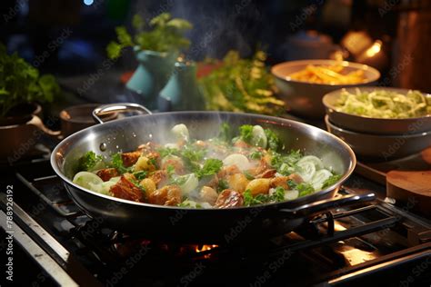 Variedad de alimentos cocinándose en una plancha de asar