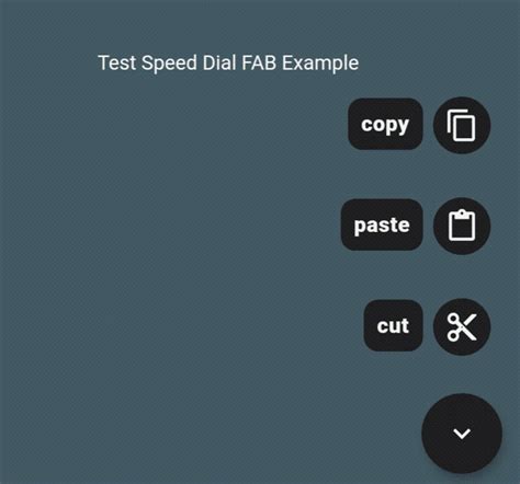 Ejemplo de menú FAB o speed dial