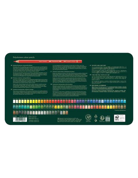 Estuche metálico de lápices de colores Polychromos abierto