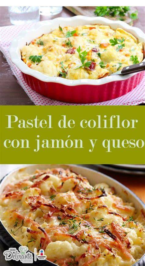 Pastel de coliflor con jamón y queso