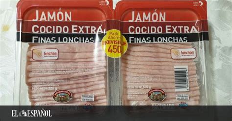 Comparativa de lonchas de jamón serrano y jamón cocido por peso