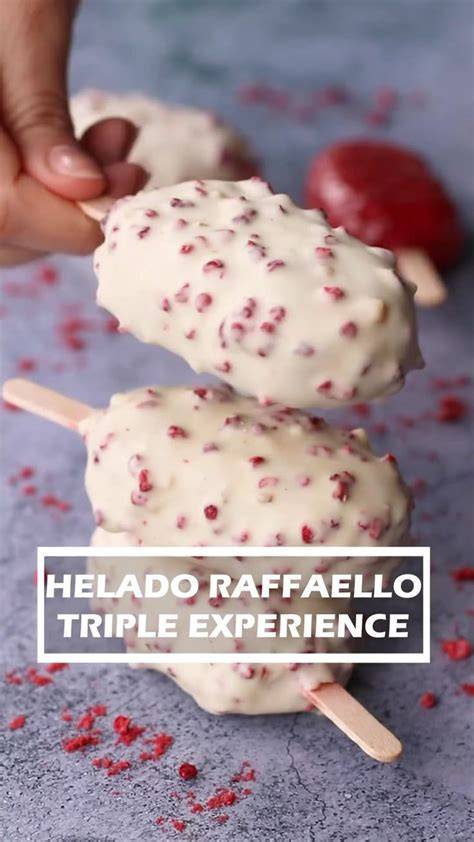 Mini helados Raffaello sin azúcar con frambuesa