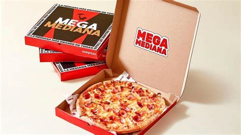 Pizza Megamediana de Telepizza con sus dimensiones
