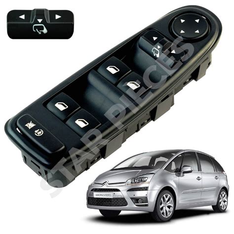 Botonera del elevalunas del Citroën Grand C4 Picasso desmontada y limpia