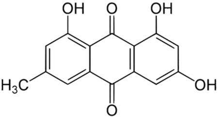 Estructura química de la aloe-emodina
