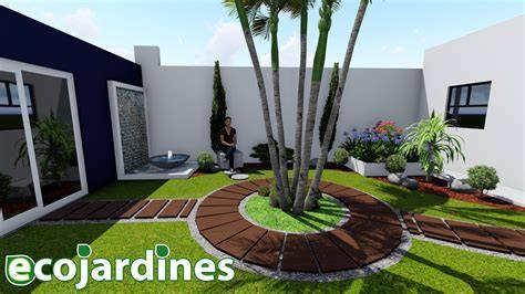 Ejemplos de diseños de jardines basados en patrones circulares y fractales