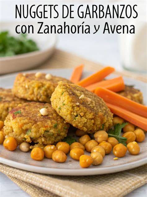Nuggets veganos de garbanzos, calabacín y zanahoria con salsa