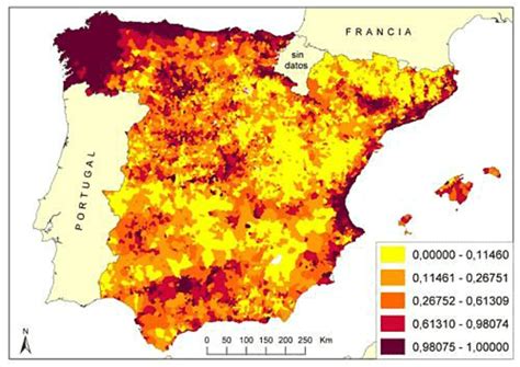 mapa de zonas de riesgo de incendio forestal en España