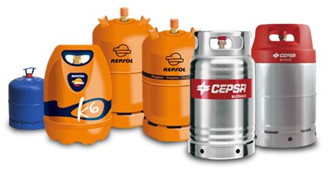 Tipos de bombonas de gas (butano y propano) con sus características