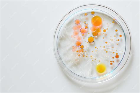 Placa de Petri con agar manitol salado y colonias de bacterias
