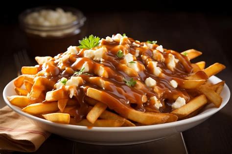 Poutine, un plato canadiense con papas fritas, queso y salsa