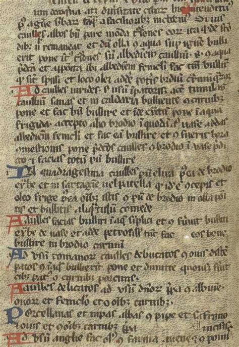 Ilustración de un recetario medieval, haciendo referencia al