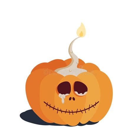 Ilustración de una calabaza con una cara triste y un corazón roto.