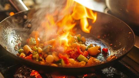 Verduras dorándose en una sartén