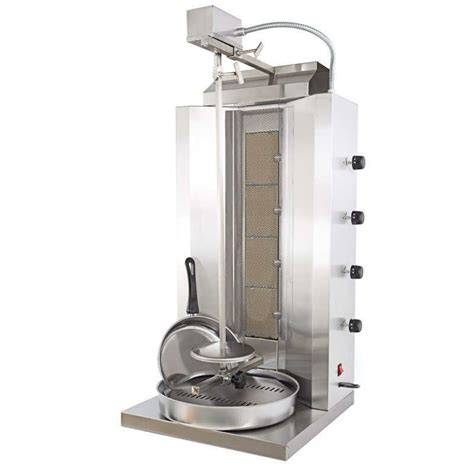 esquema técnico de un asador de kebab vertical