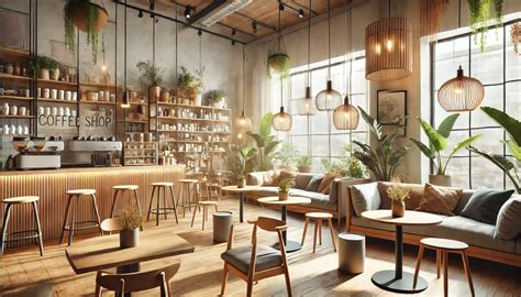 Interior de un coffee bakery moderno y acogedor