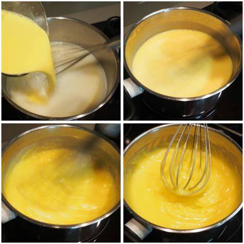 Proceso de preparación de crema pastelera