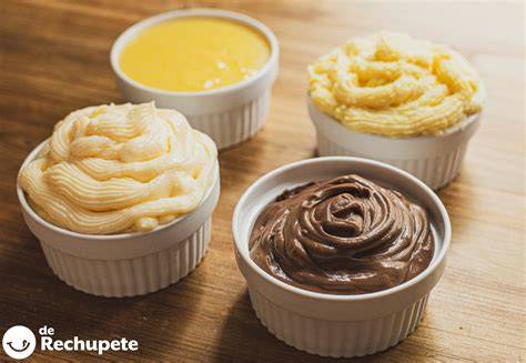 Diferentes texturas de crema pastelera