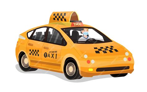 Ilustración de un taxi moderno esperando en el aeropuerto