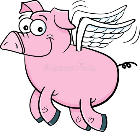 Cerdo volando caricatura