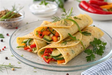 Crepes rellenos de revuelto de verduras