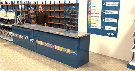 Mostrador de productos en L'Atelier P1