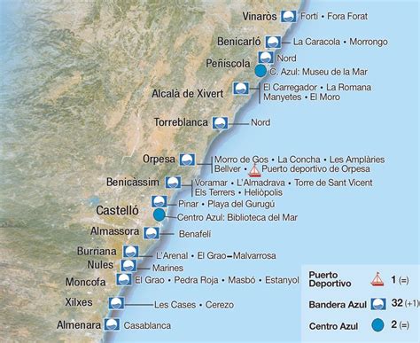 Mapa de los mejores puntos de desayuno en la costa de Castellón