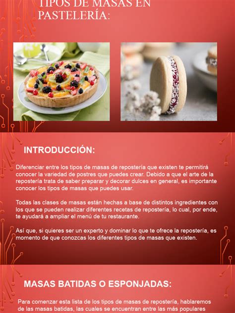 Infografía: Tipos de masas en repostería (ligeras, pesadas, fermentadas, hojaldre)
