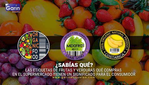 Etiquetas en frutas y verduras