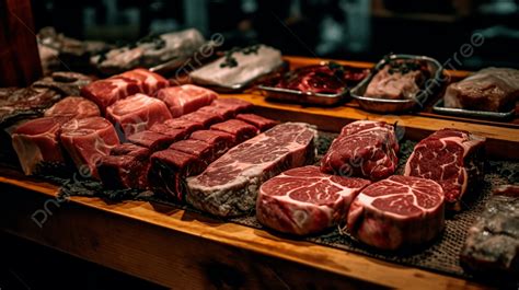 Interior de una carnicería con diferentes cortes de carne