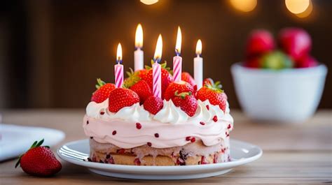 pastel de cumpleaños con velas y decoración festiva