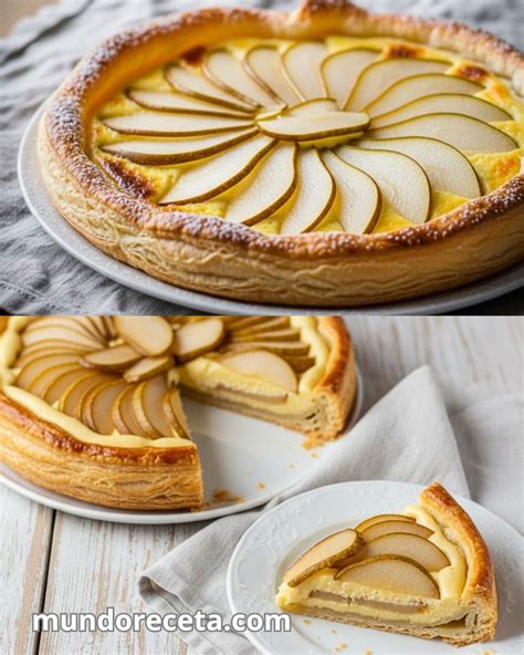 Hojaldre de peras con crema de canela sin gluten