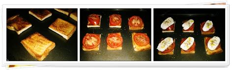 Tostas montadas y listas para hornear