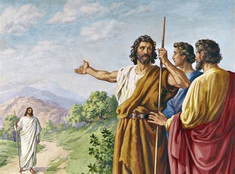 Juan el Bautista señalando a Jesús y diciendo 