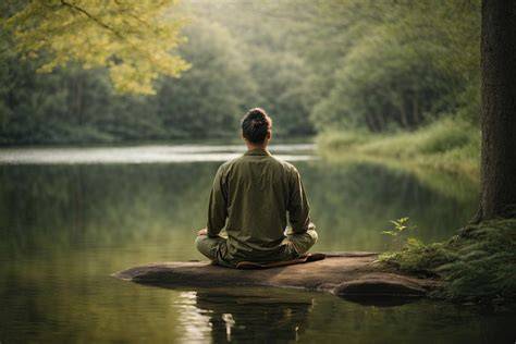 Persona meditando en un entorno natural para representar la paz interior