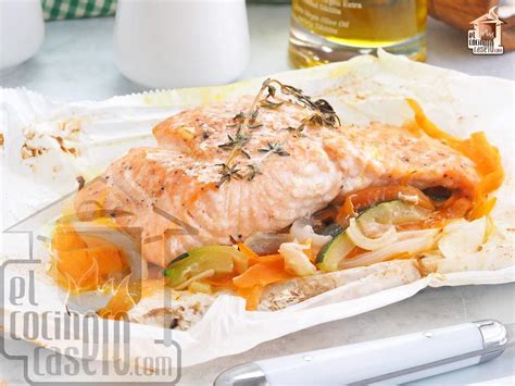 Ingredientes para salmón en papillote