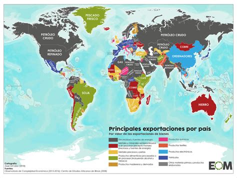 Mapa mundial con los países a los que exporta Inés Rosales